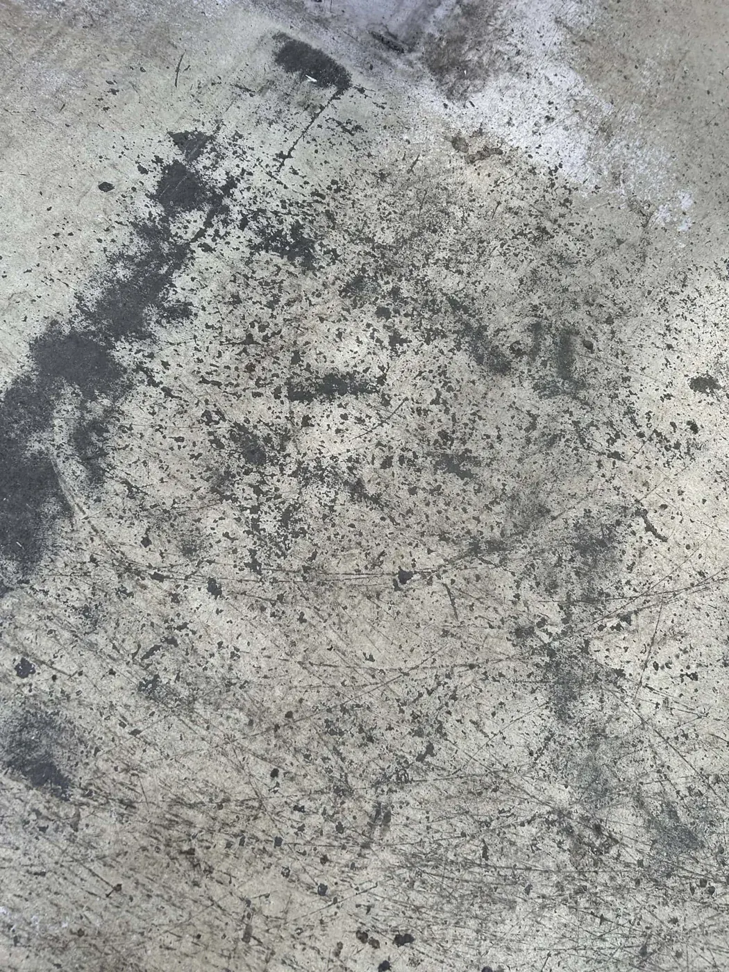 Concrete slab after mechanical grinding and surface preparation